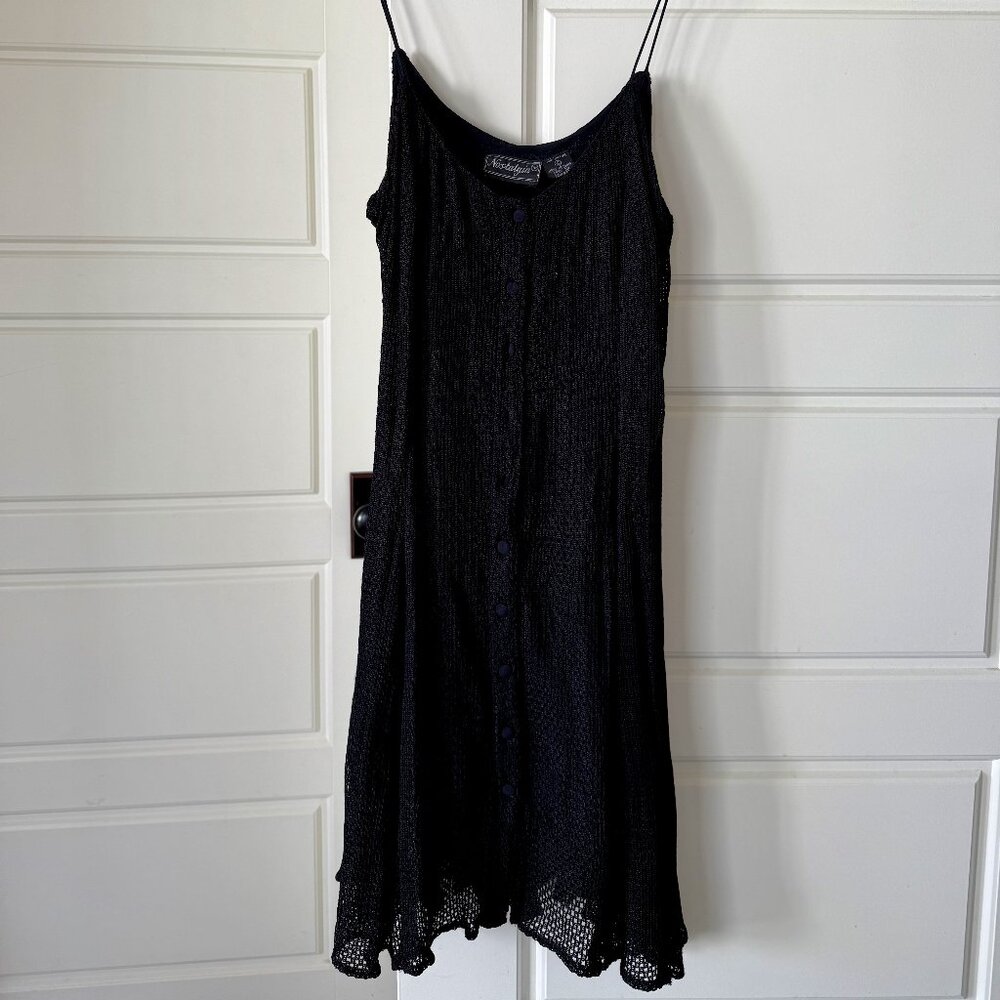 Vintage Black Dress w Buttons